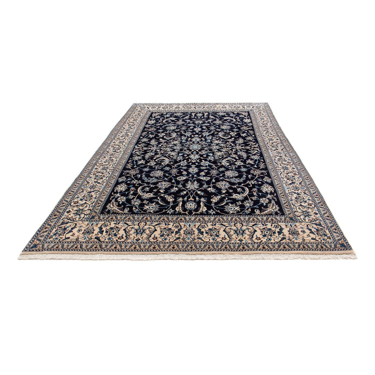 Alfombra persa - Nain - 295 x 199 cm - azul oscuro