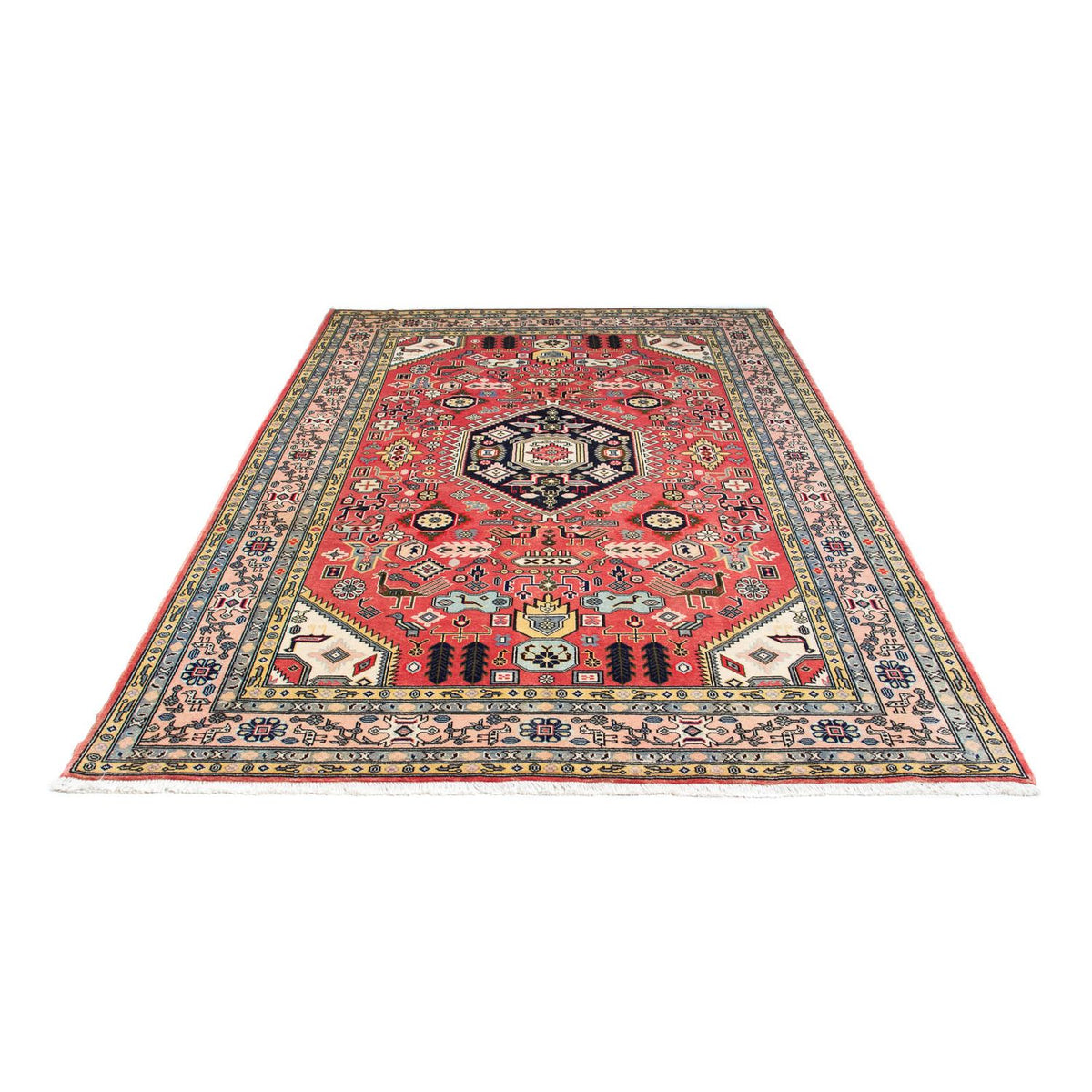 Alfombra persa - Nain - 241 x 168 cm - rojo claro