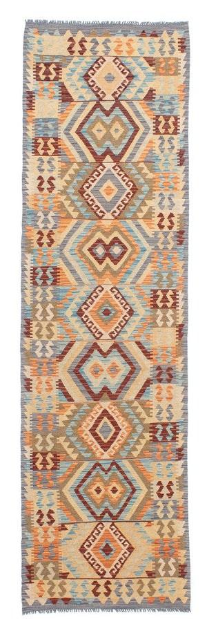 Alfombra de pasillo Alfombra Kelim - Splash - 293 x 83 cm - multicolor