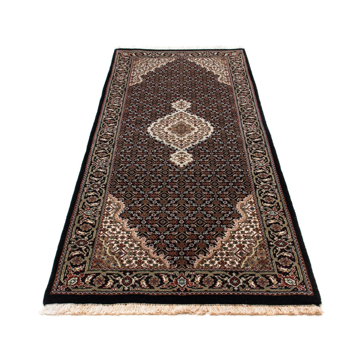 Alfombra de pasillo Alfombra persa - Tabriz - 195 x 79 cm - azul oscuro