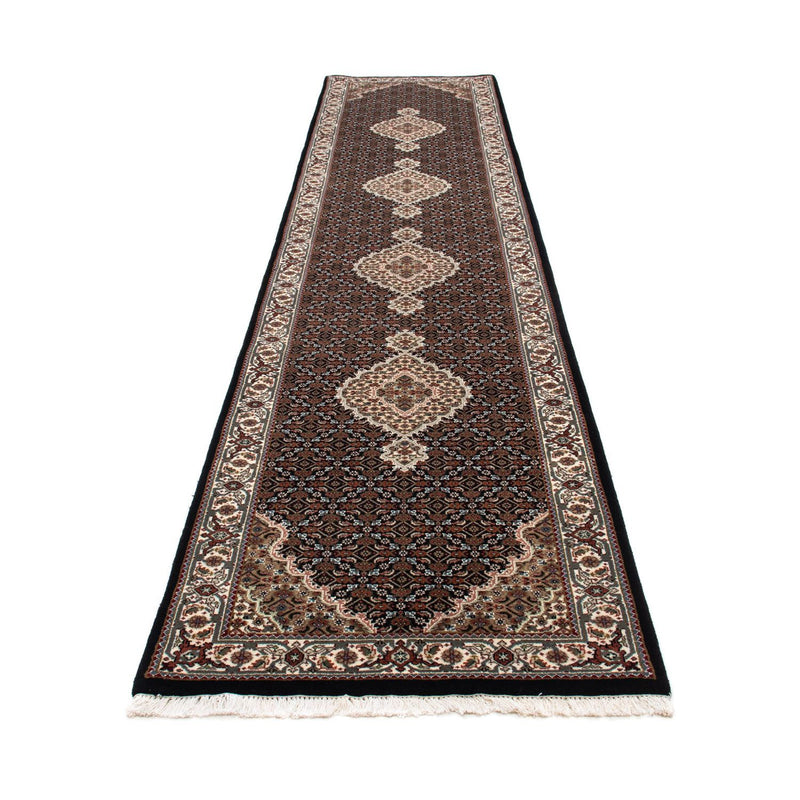 Alfombra de pasillo Alfombra persa - Tabriz - 401 x 82 cm - azul oscuro