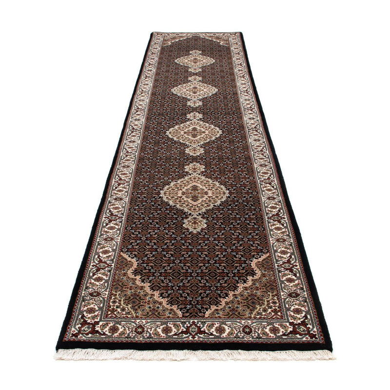 Alfombra de pasillo Alfombra persa - Tabriz - 396 x 82 cm - azul oscuro