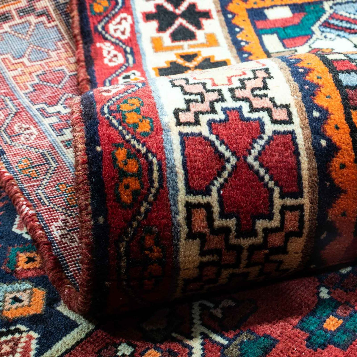 Alfombra persa - Nómada - 255 x 163 cm - rojo oscuro