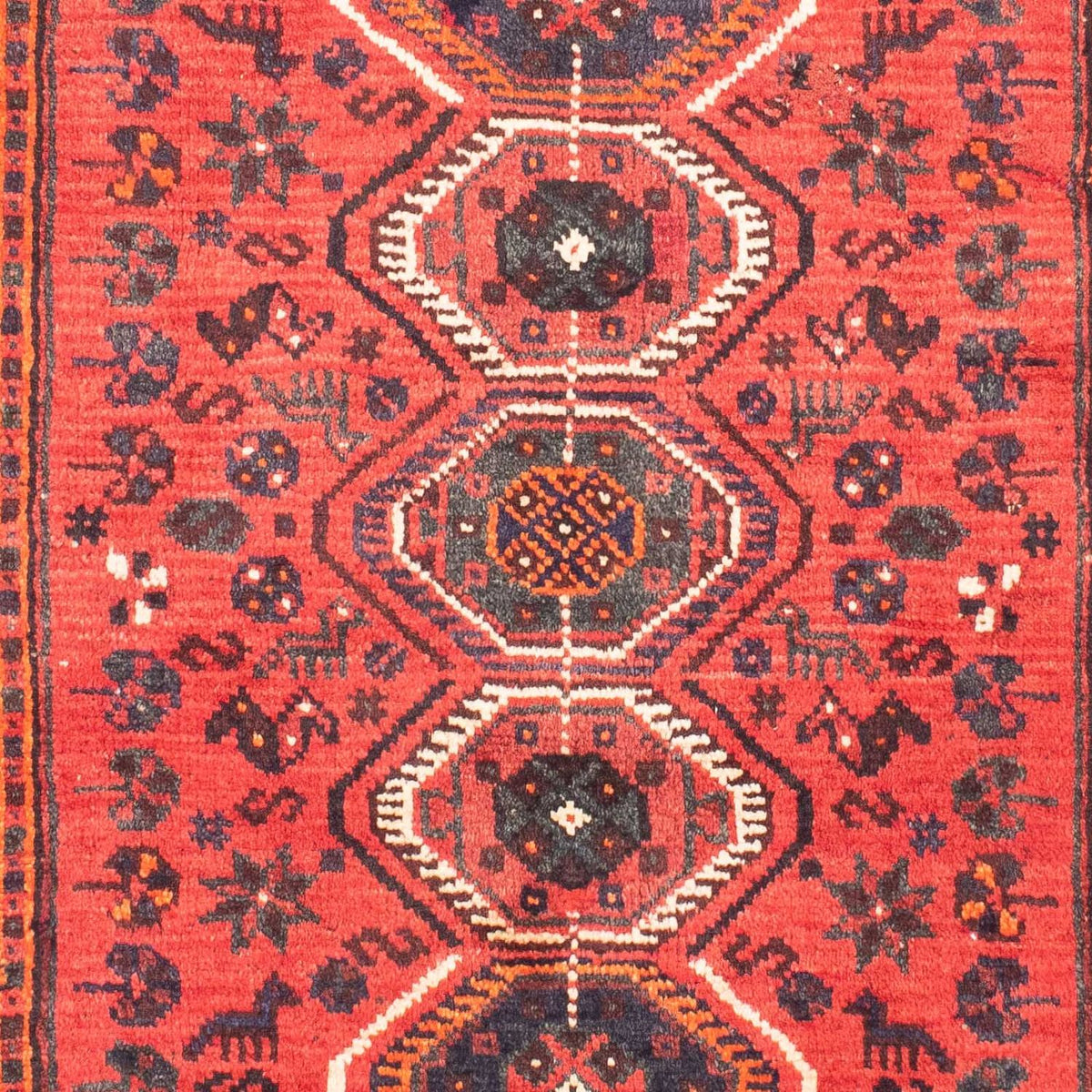 Alfombra persa - Nómada - 155 x 116 cm - rojo oscuro