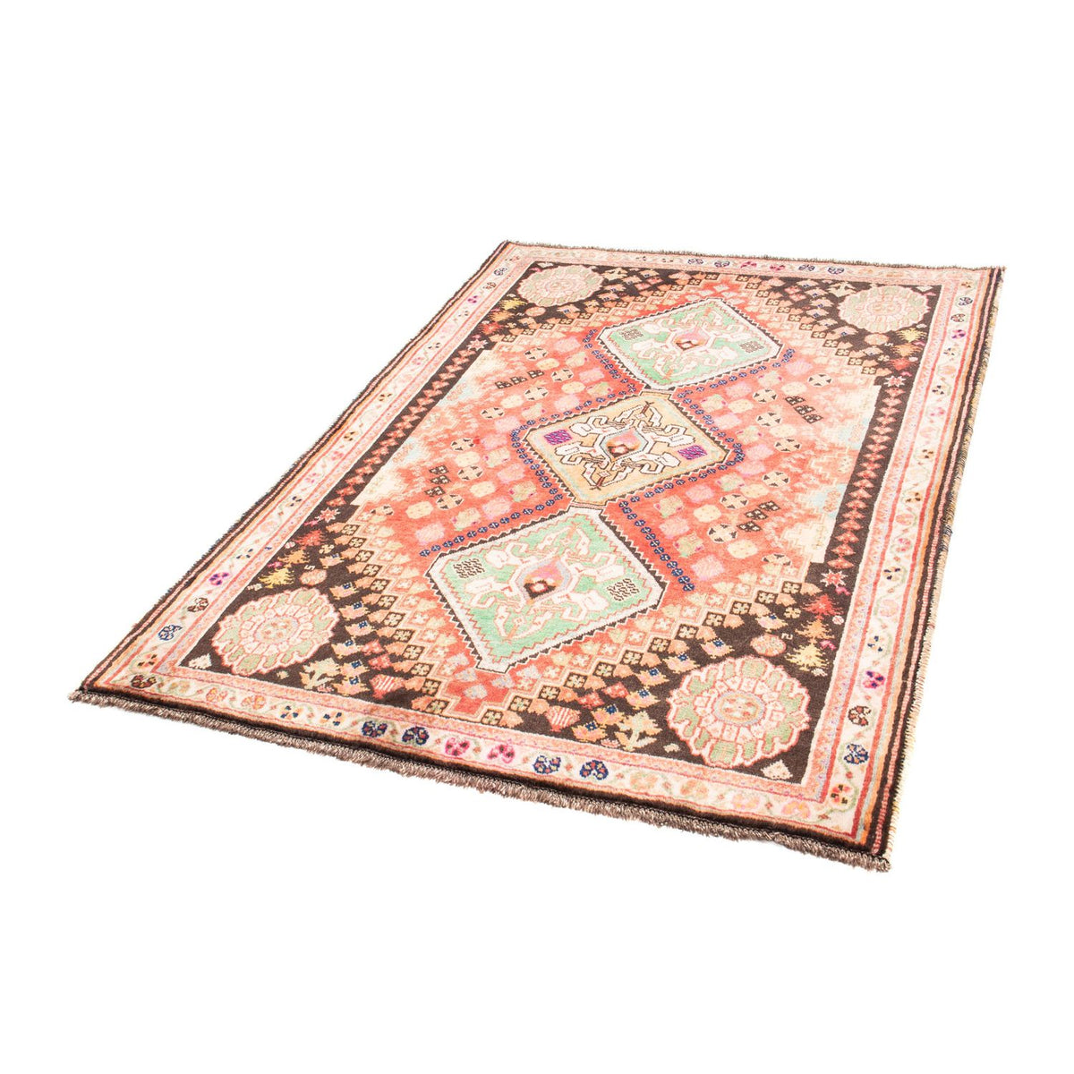 Alfombra persa - Nómada - 162 x 116 cm - rosa