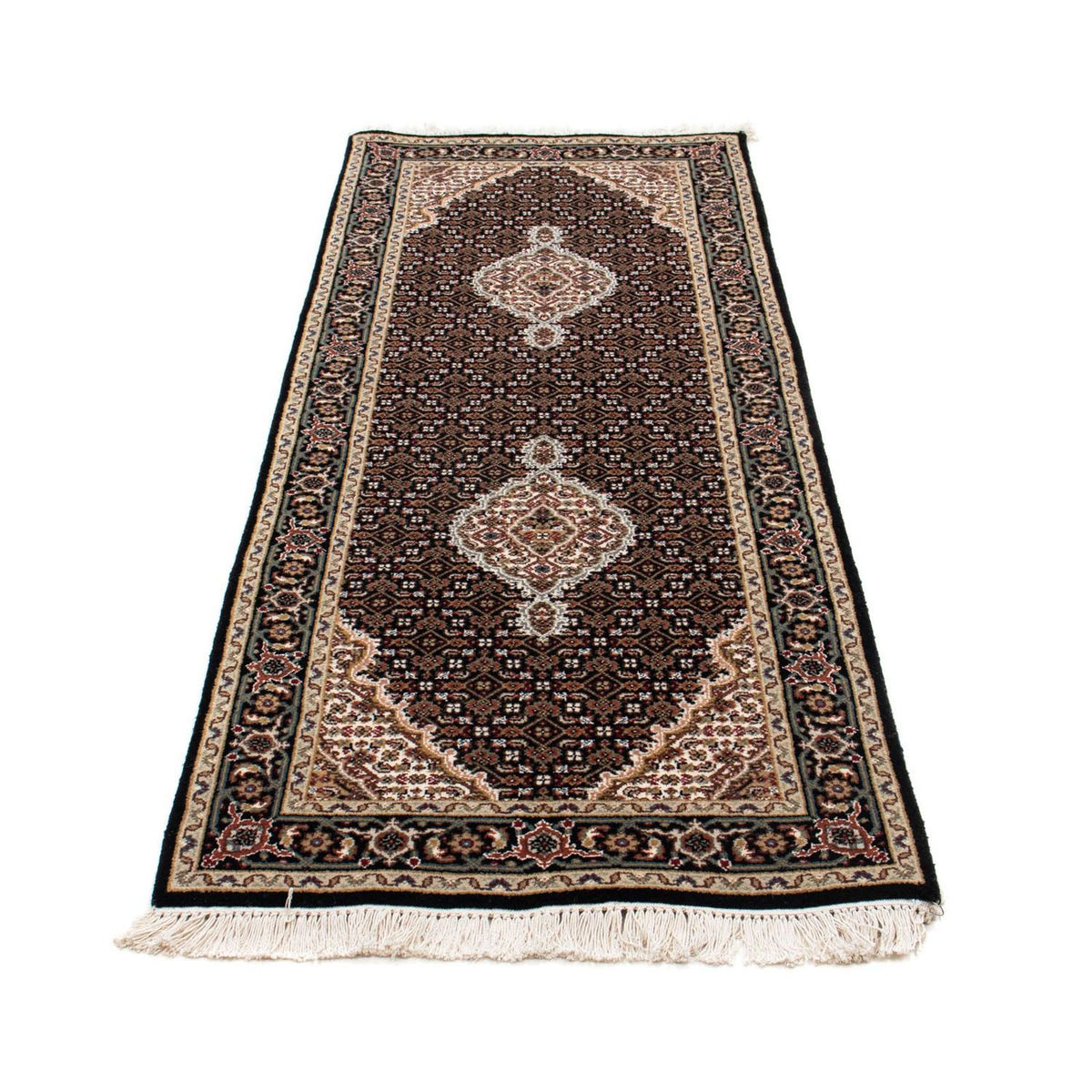 Alfombra de pasillo Alfombra persa - Tabriz - 196 x 73 cm - azul oscuro
