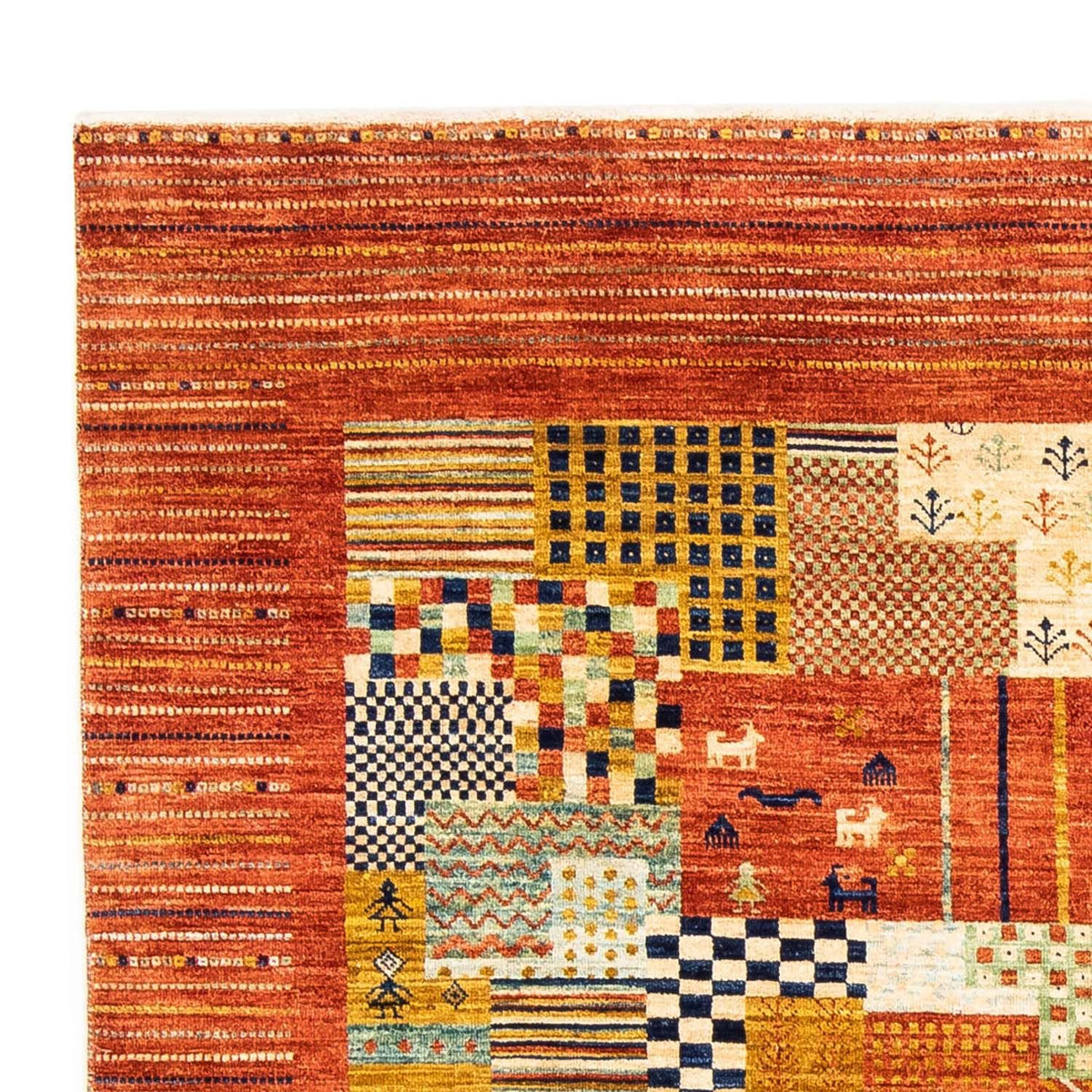 Alfombra Gabbeh - Loribaft Persa - 228 x 170 cm - óxido