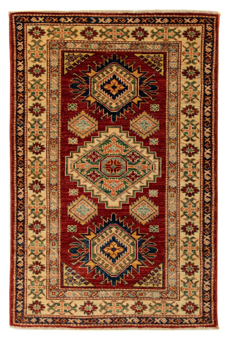 Alfombra Ziegler - Kazak - 124 x 84 cm - rojo oscuro