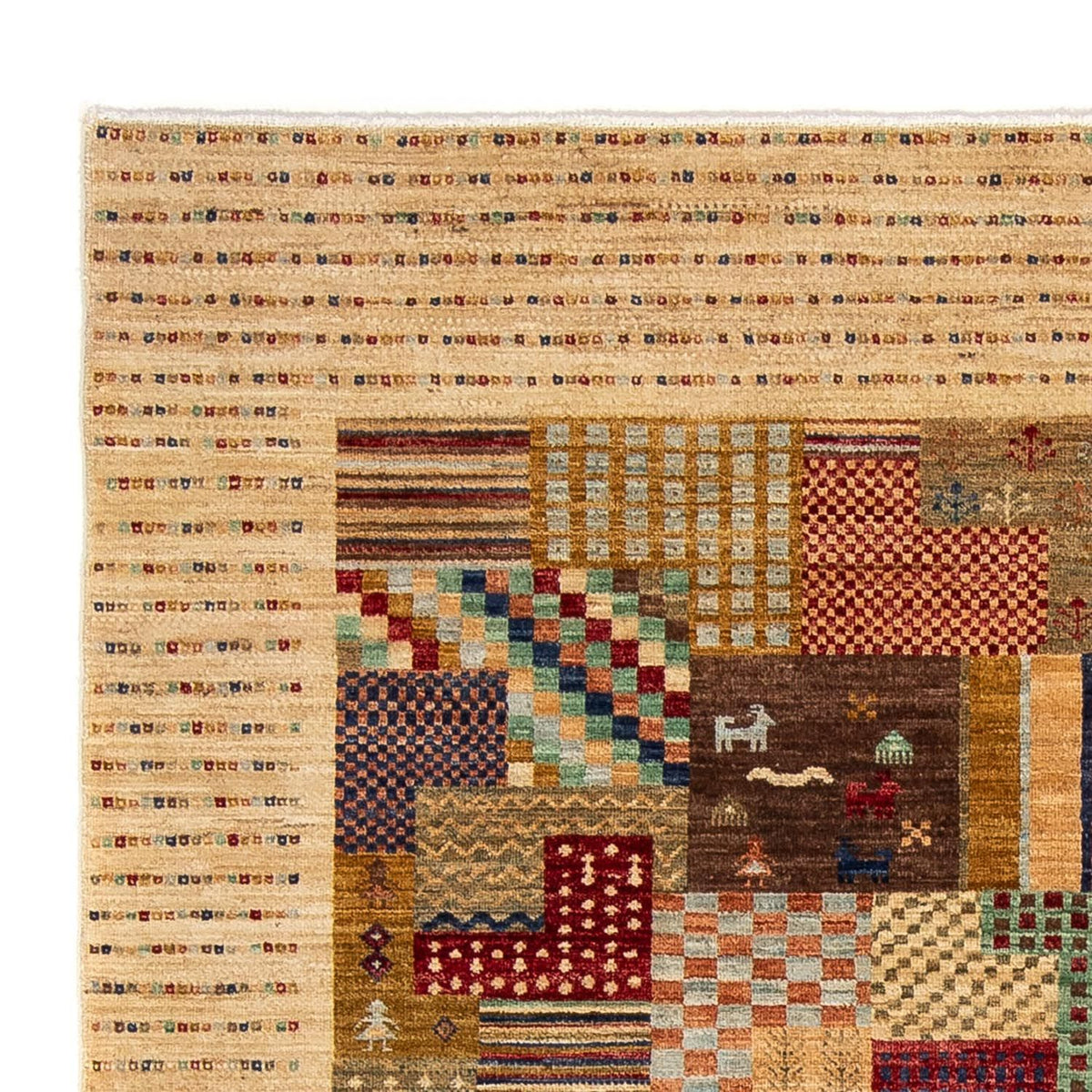 Alfombra Gabbeh - Loribaft Persa - 238 x 170 cm - marrón claro