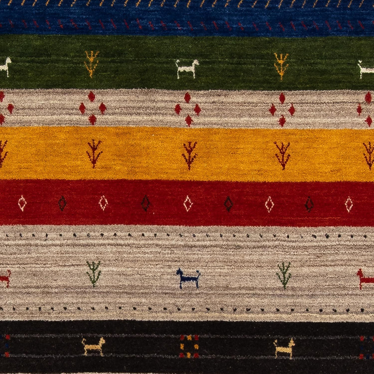 Alfombra Gabbeh - Loribaft Persa - 202 x 142 cm - multicolor