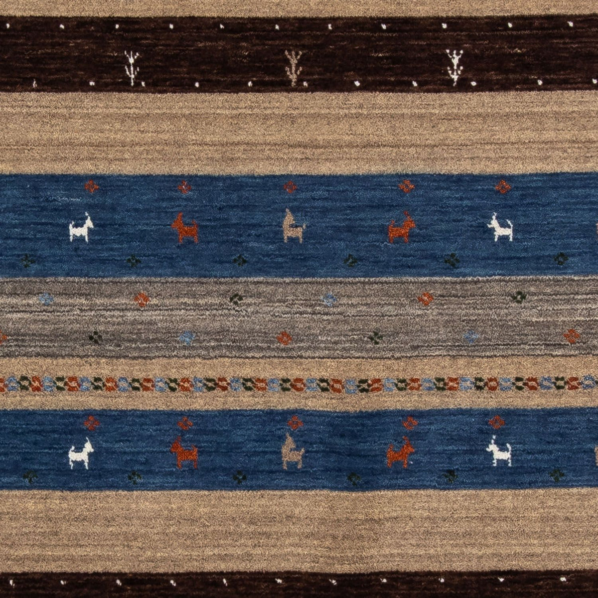 Alfombra Gabbeh - Loribaft Persa - 206 x 141 cm - marrón