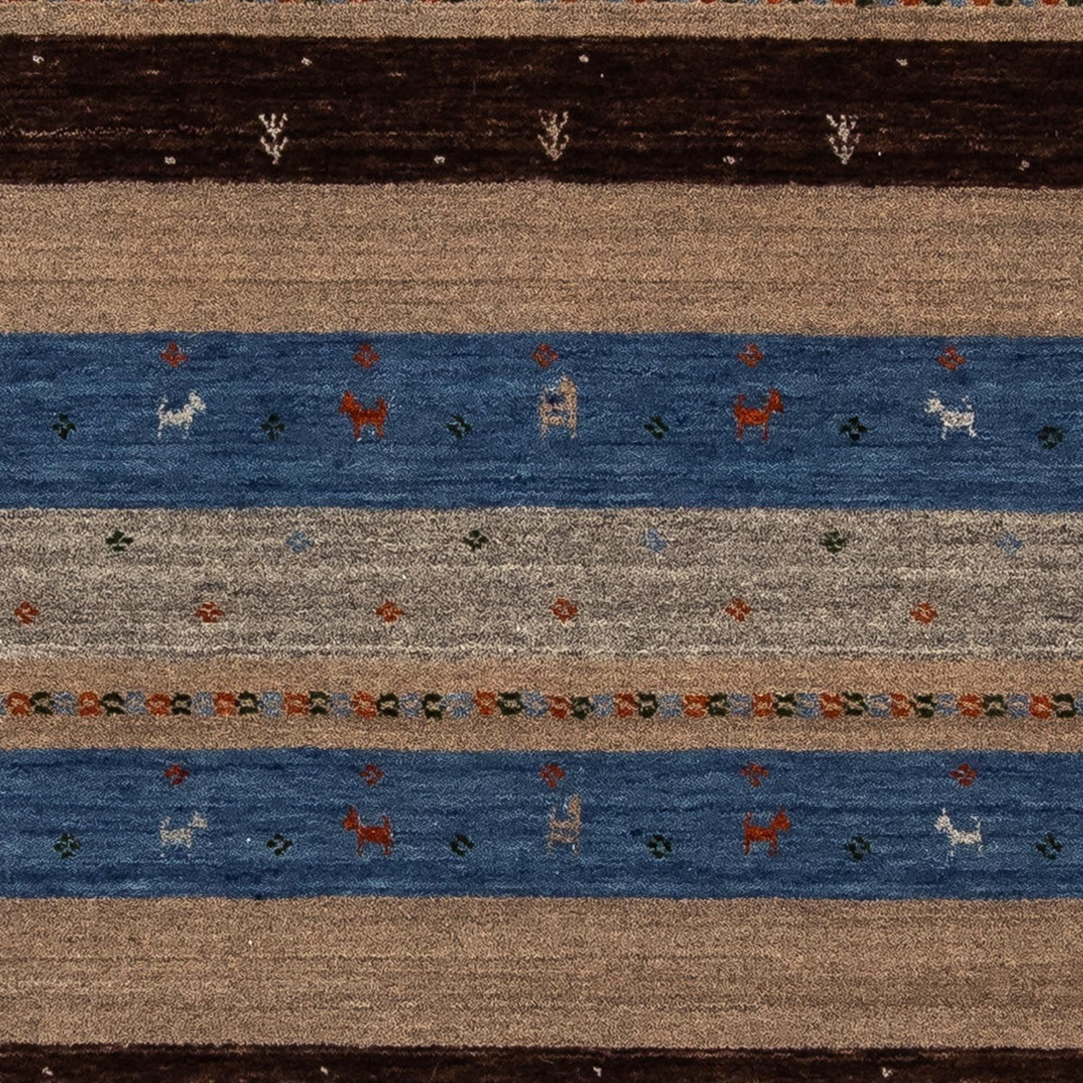 Alfombra Gabbeh - Loribaft Persa - 204 x 142 cm - azul oscuro