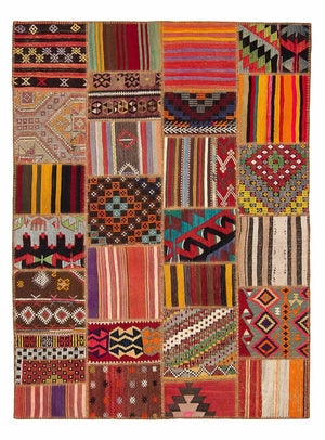 Alfombra de patchwork - 239 x 168 cm - multicolor