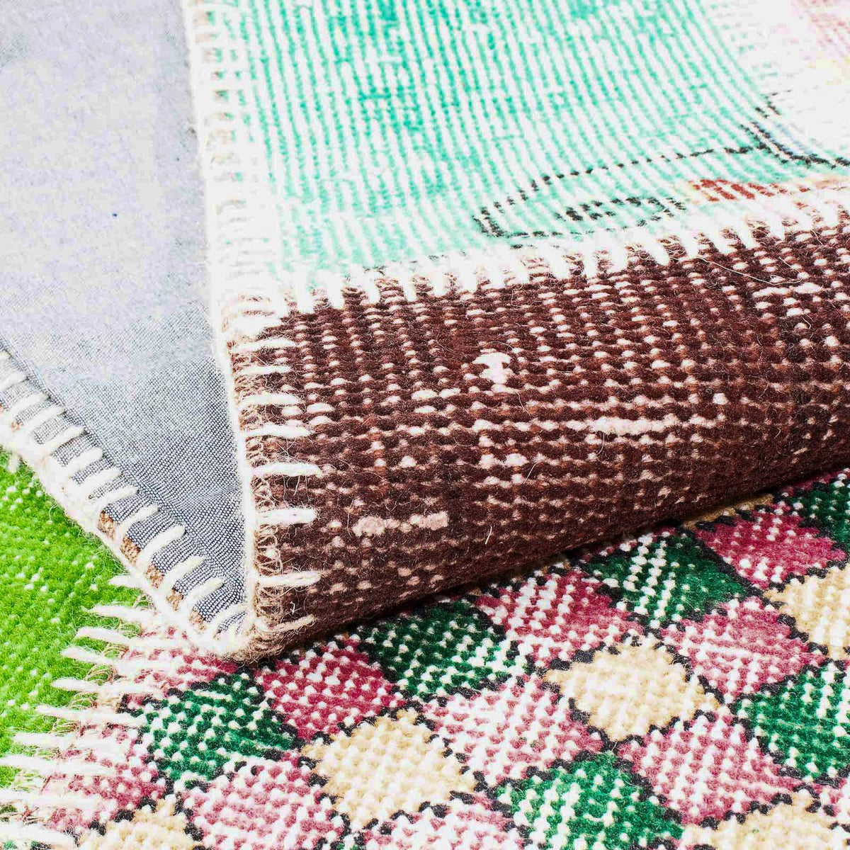 Alfombra de pasillo Alfombra de patchwork - 203 x 90 cm - multicolor