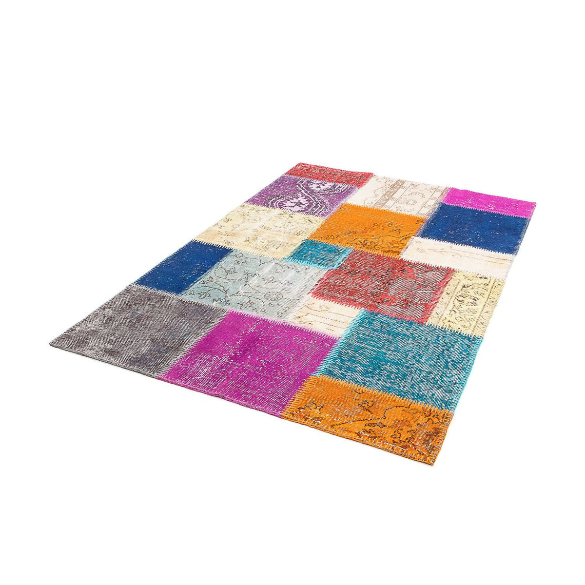 Alfombra de patchwork - 185 x 123 cm - multicolor