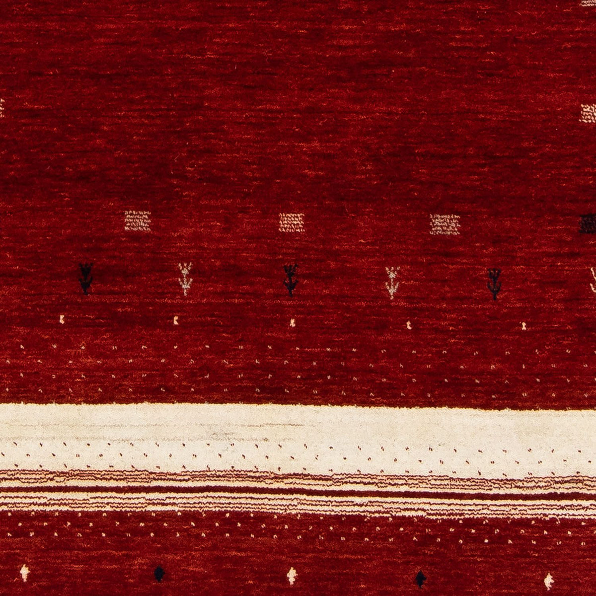 Alfombra Gabbeh - Loribaft Persa - 203 x 141 cm - rojo