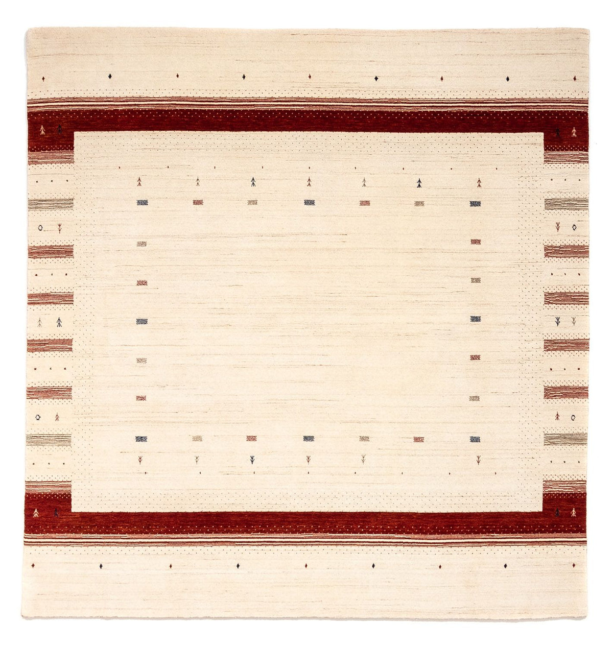 Alfombra Gabbeh - Loribaft Persa cuadrado - 255 x 255 cm - beige