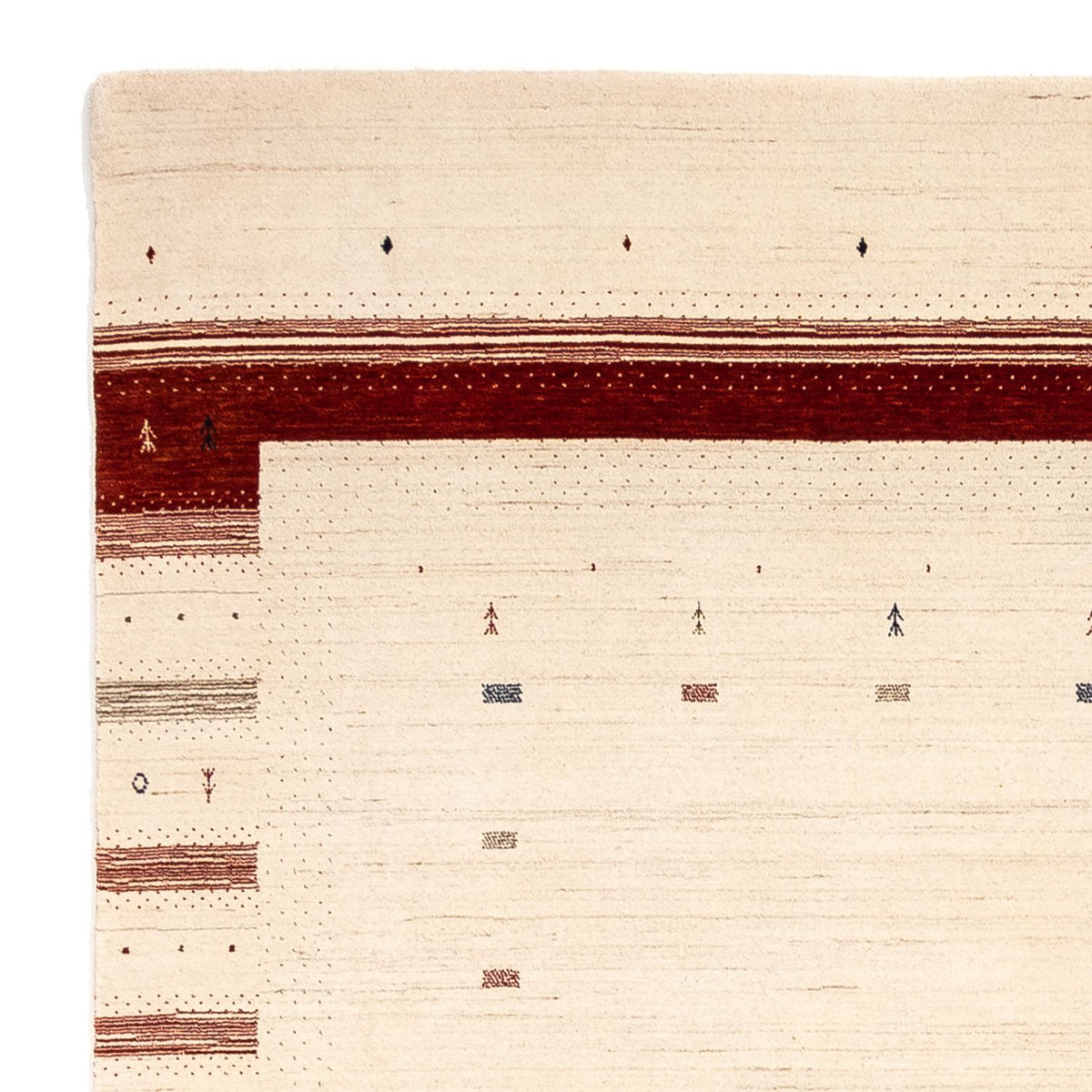 Alfombra Gabbeh - Loribaft Persa cuadrado - 255 x 255 cm - beige