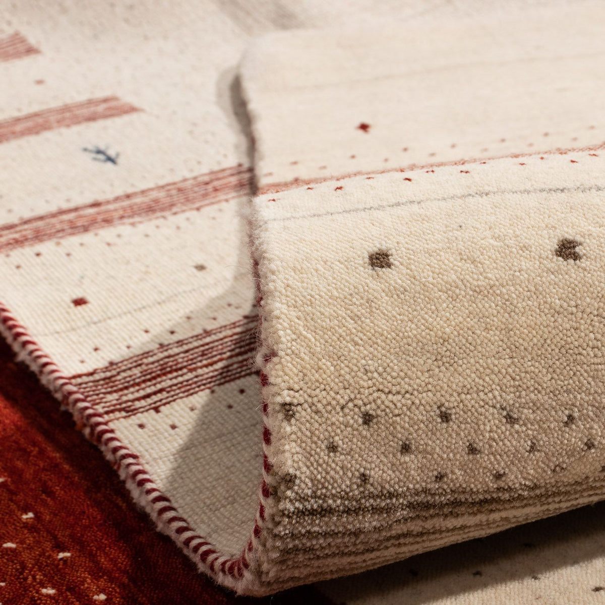 Alfombra Gabbeh - Loribaft Persa cuadrado - 255 x 255 cm - beige
