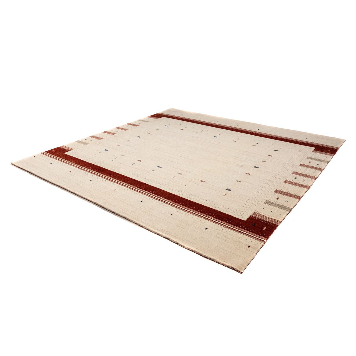 Alfombra Gabbeh - Loribaft Persa cuadrado - 255 x 255 cm - beige