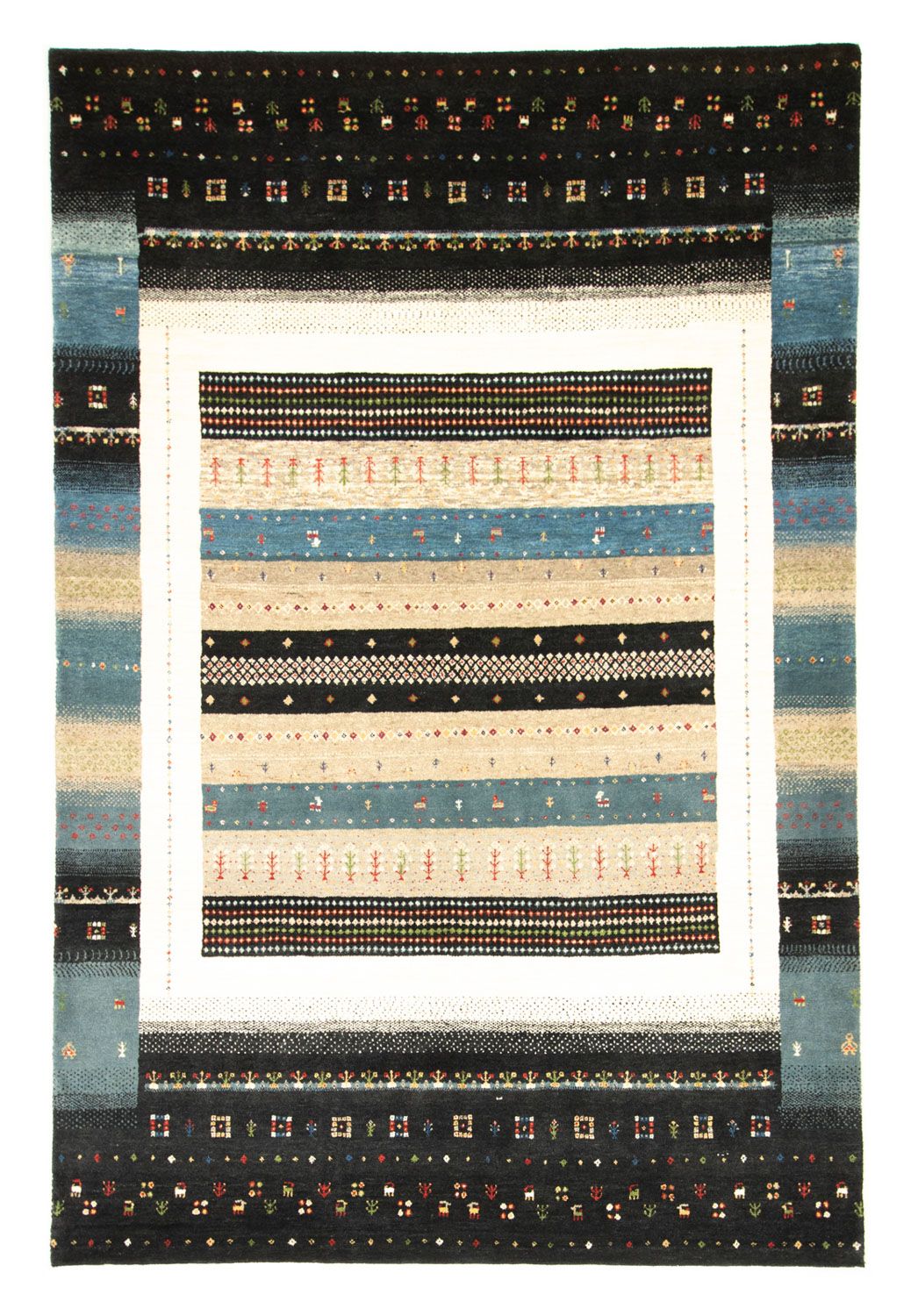 Alfombra Gabbeh - Loribaft Persa - 243 x 169 cm - multicolor