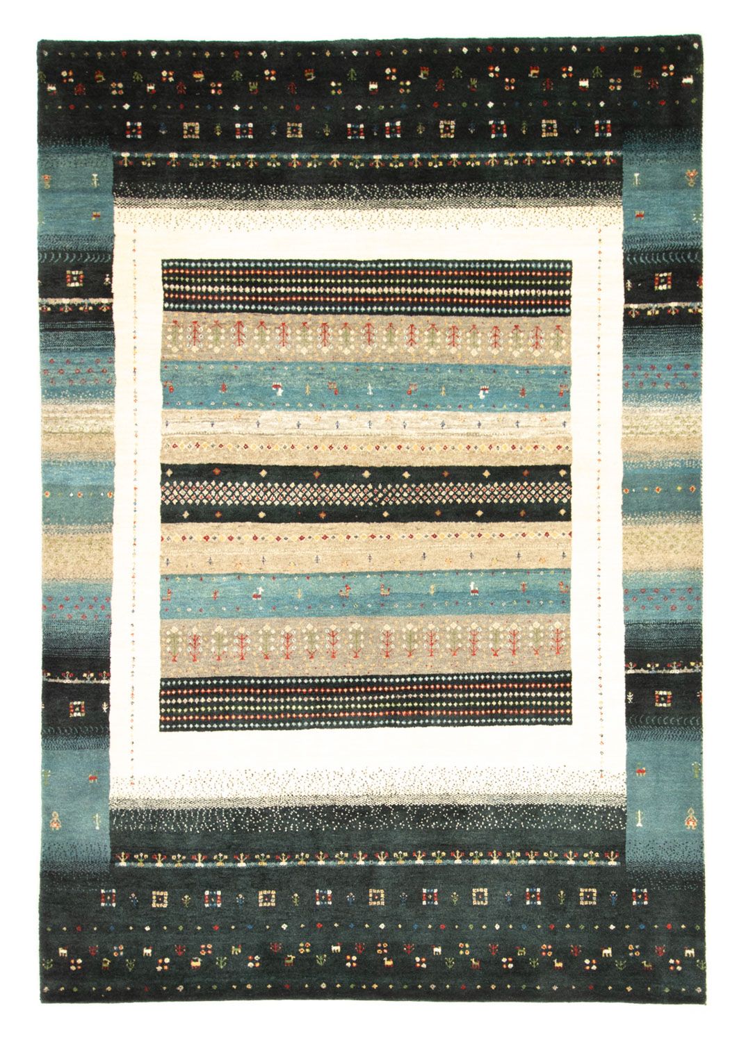 Alfombra Gabbeh - Loribaft Persa - 237 x 163 cm - multicolor