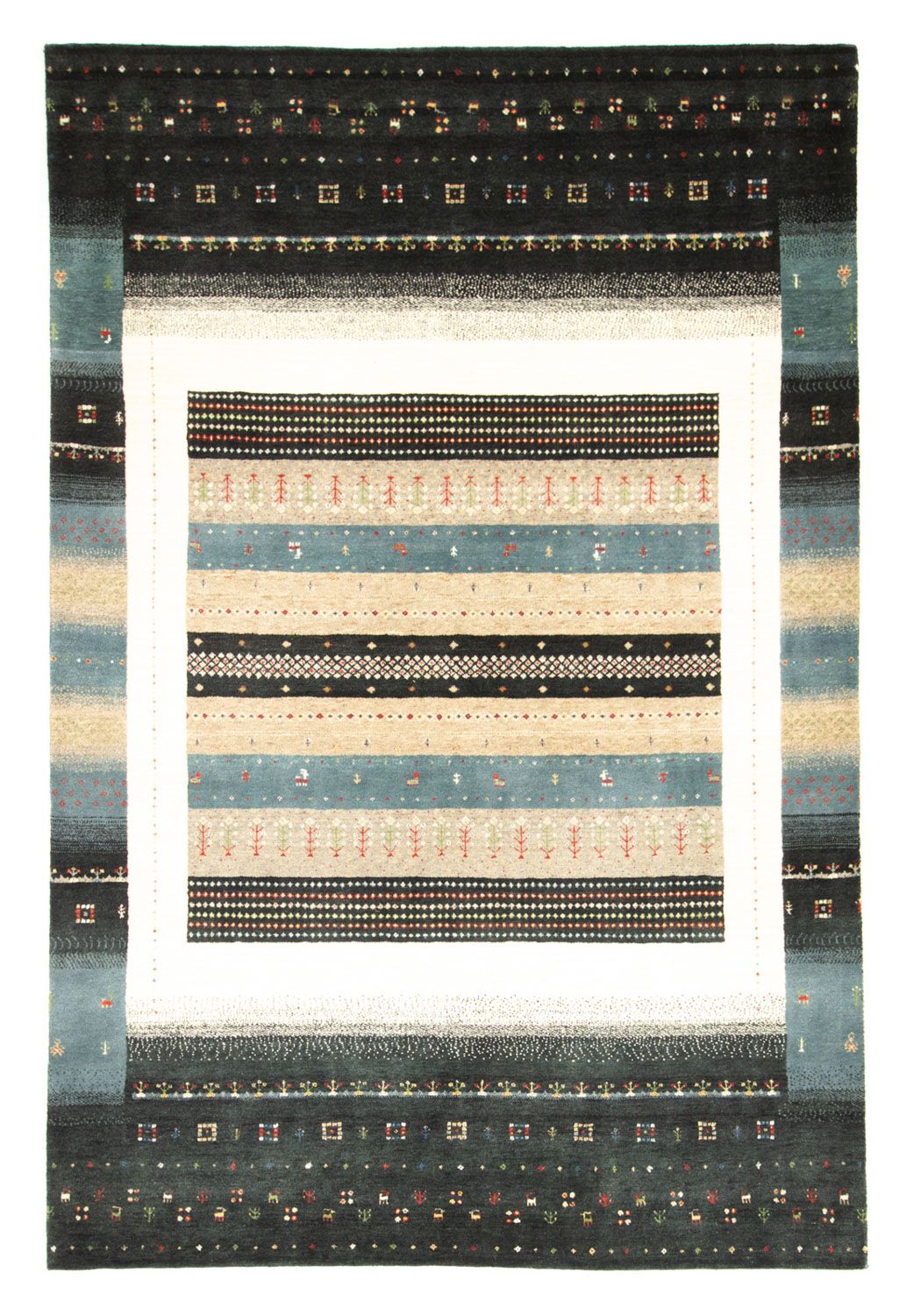 Alfombra Gabbeh - Loribaft Persa - 242 x 169 cm - multicolor