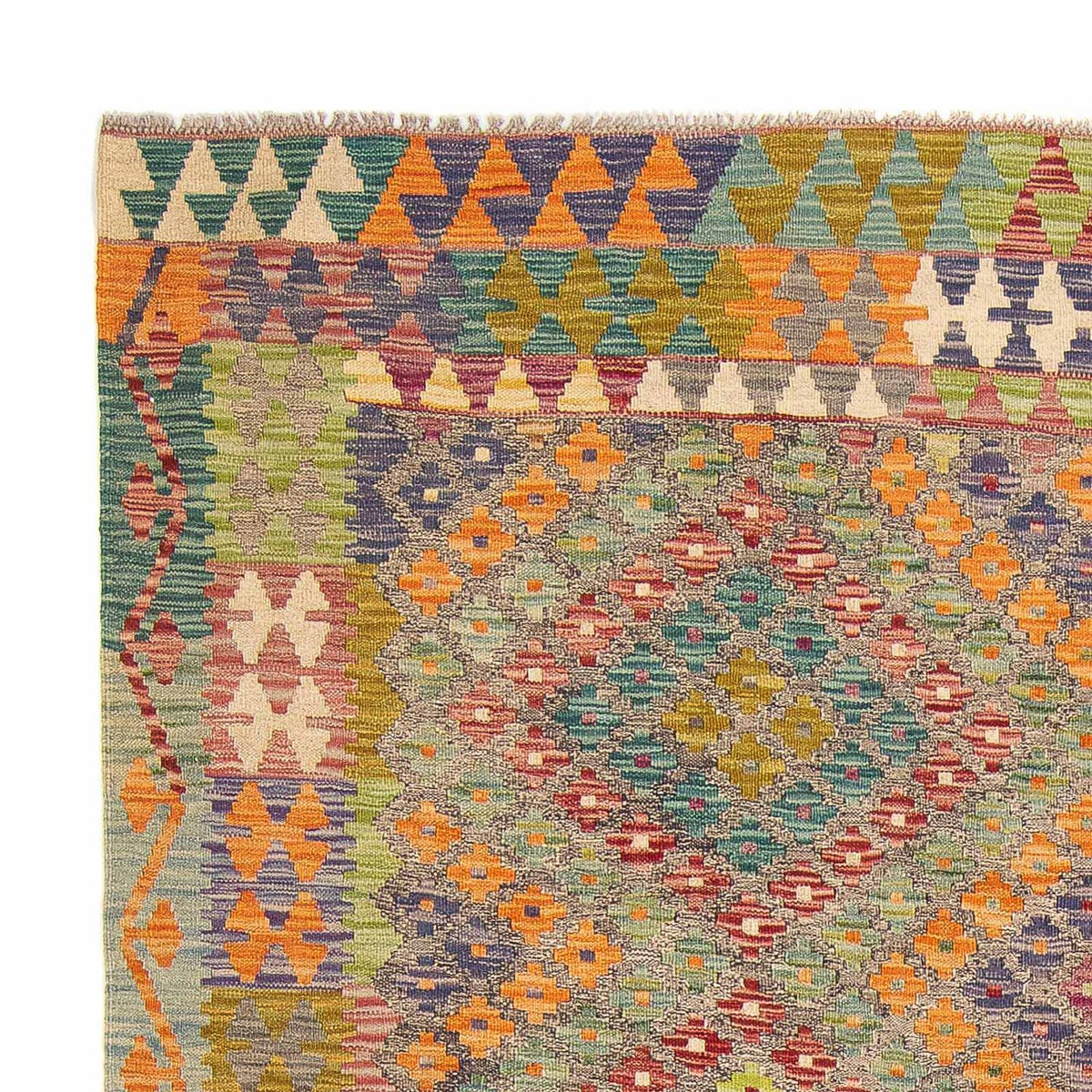 Alfombra Kelim - Splash - 241 x 202 cm - multicolor