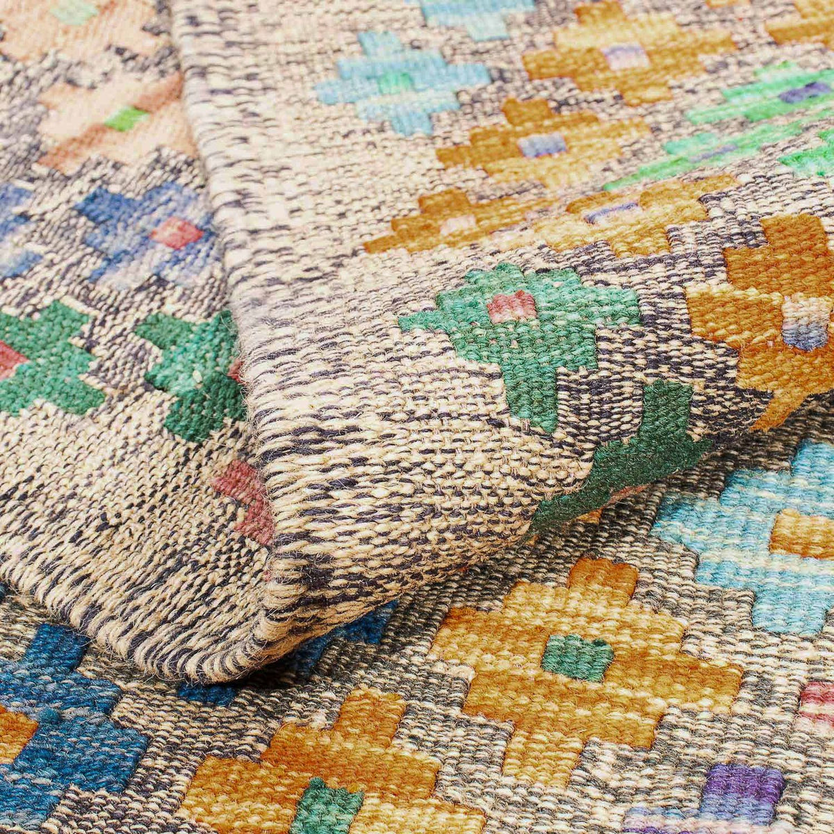 Alfombra Kelim - Splash - 290 x 202 cm - multicolor