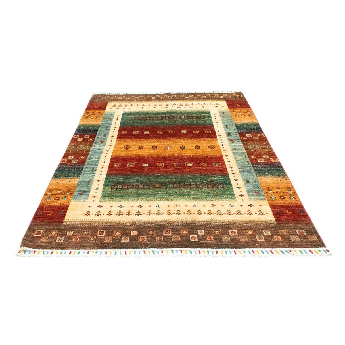Alfombra Gabbeh - Loribaft Persa - 214 x 152 cm - multicolor