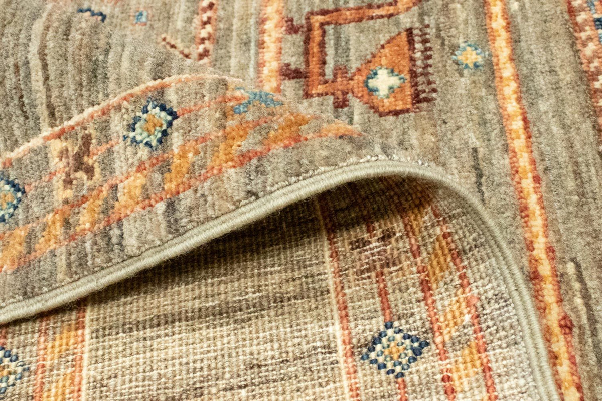 Alfombra afgana - 199 x 150 cm - gris