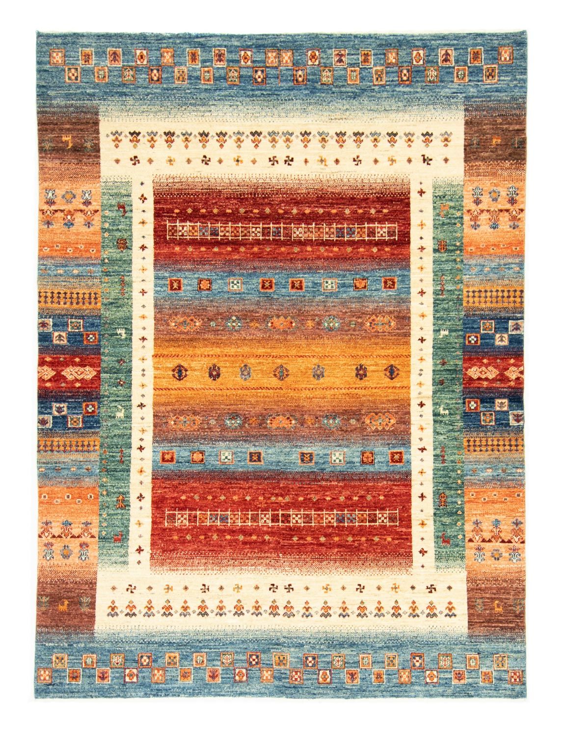 Alfombra Gabbeh - Loribaft Persa - 197 x 151 cm - multicolor