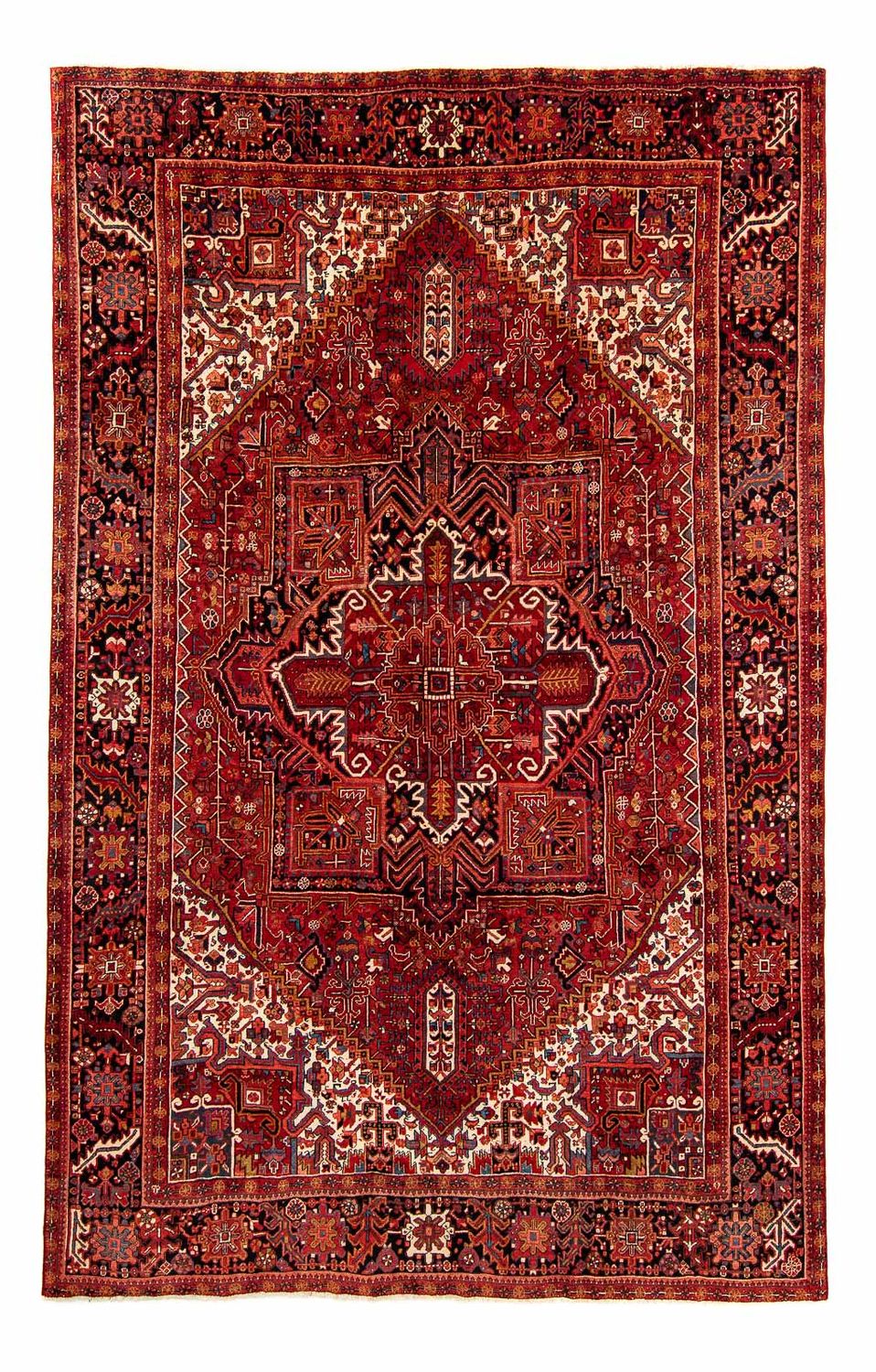 Alfombra persa - Nómada - 374 x 295 cm - rojo oscuro