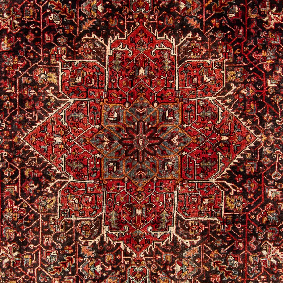 Alfombra persa - Nómada - 388 x 282 cm - rojo oscuro