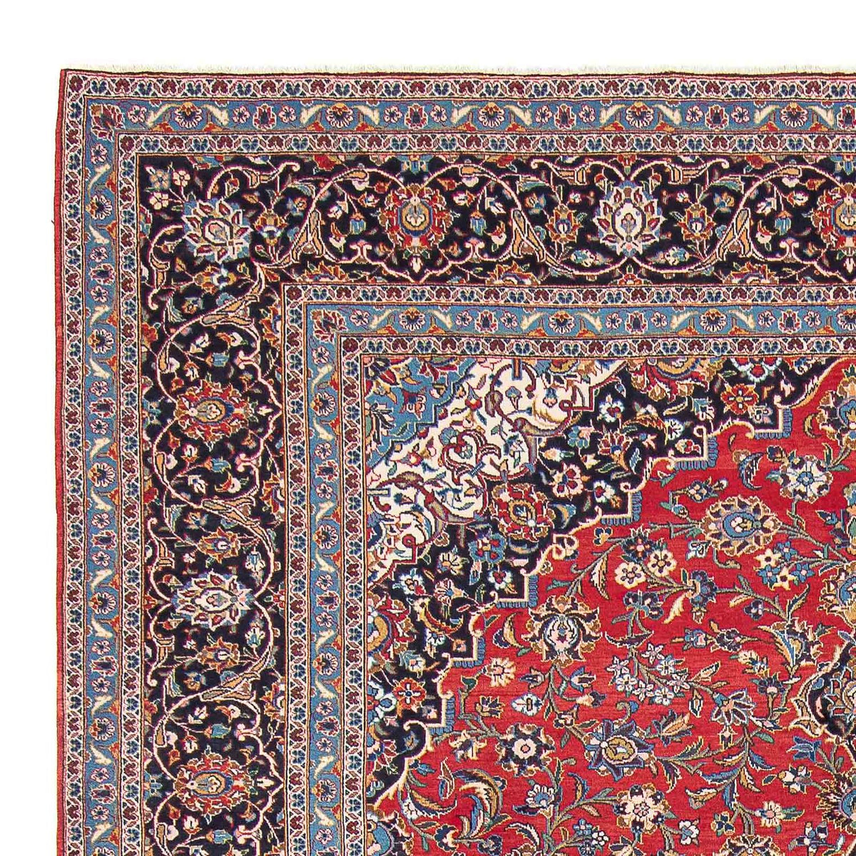 Alfombra persa - Keshan - 400 x 398 cm - rojo