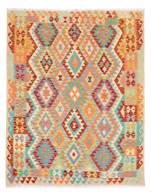 Alfombra Kelim - Splash - 193 x 158 cm - multicolor