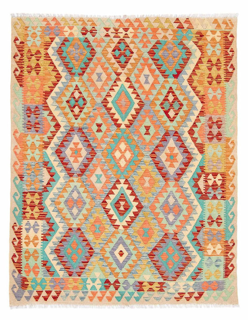 Alfombra Kelim - Splash - 193 x 158 cm - multicolor