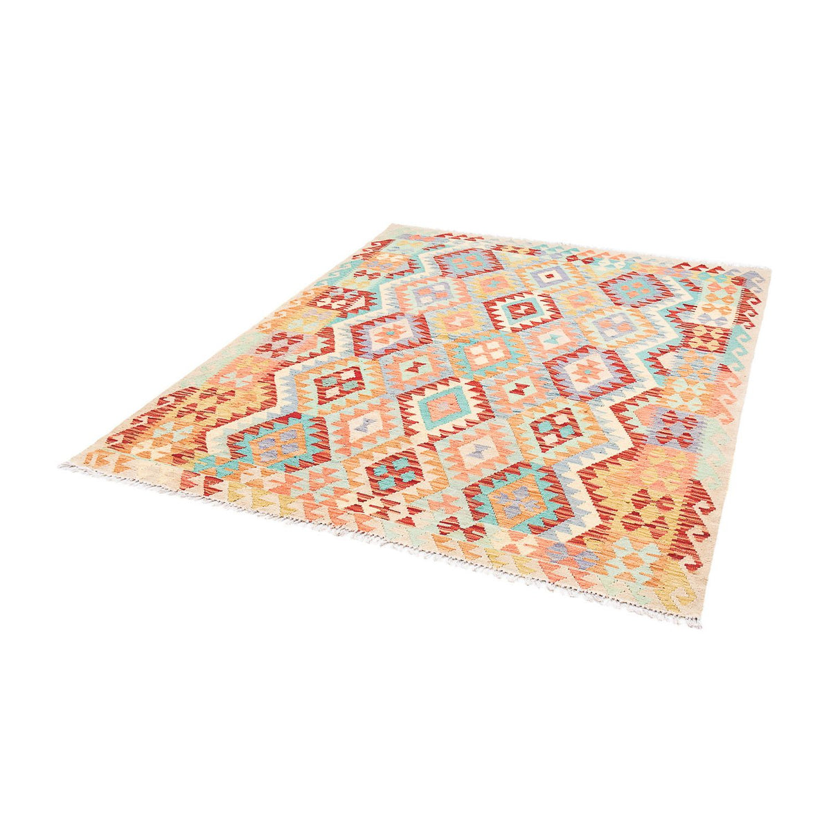 Alfombra Kelim - Splash - 193 x 158 cm - multicolor