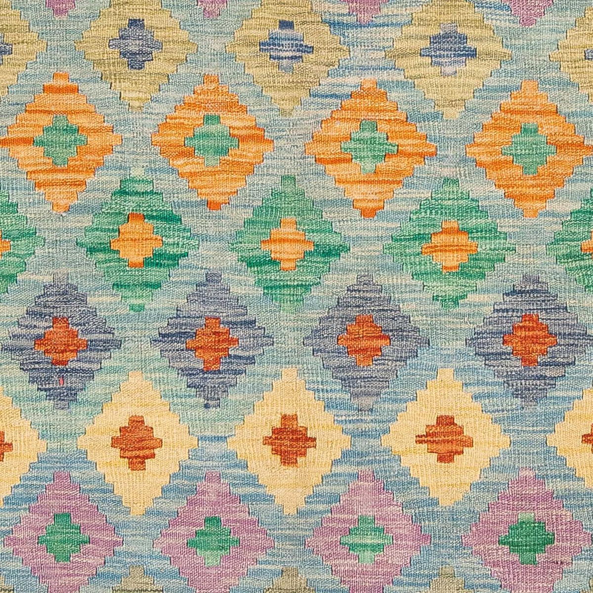 Alfombra Kelim - Splash - 180 x 136 cm - azul claro