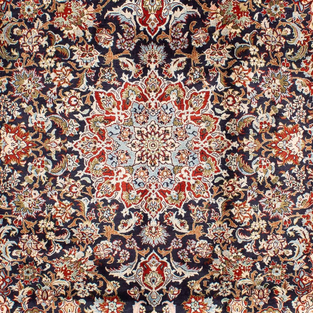 Alfombra persa - Keshan - 299 x 205 cm - azul oscuro