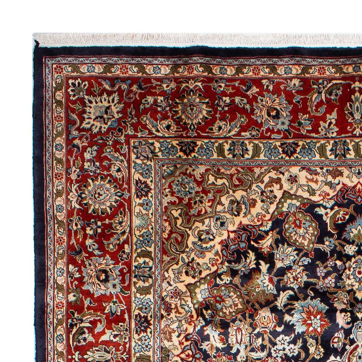 Alfombra persa - Keshan - 299 x 205 cm - azul oscuro