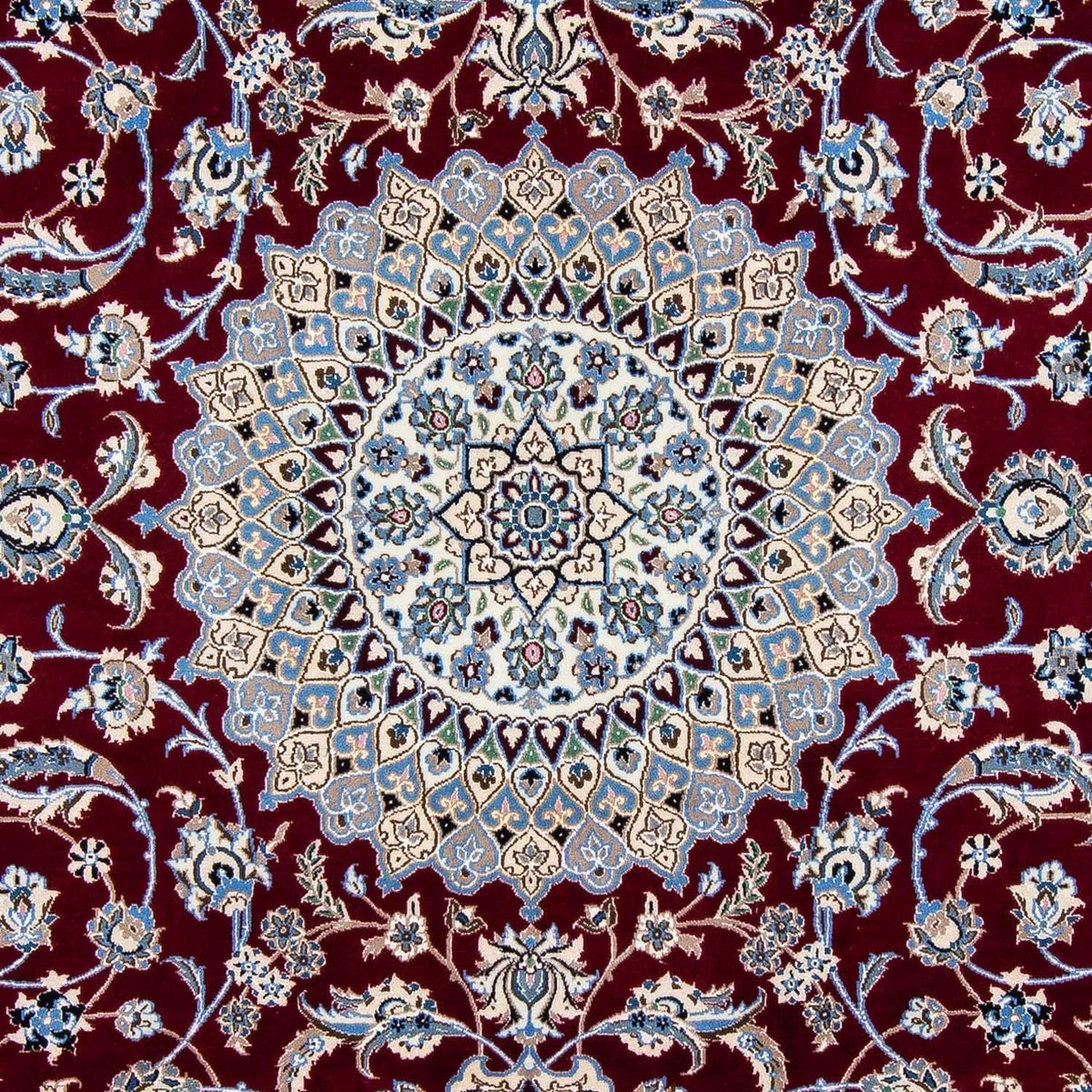 Alfombra Persa - Nain - Real - 298 x 206 cm - rojo oscuro