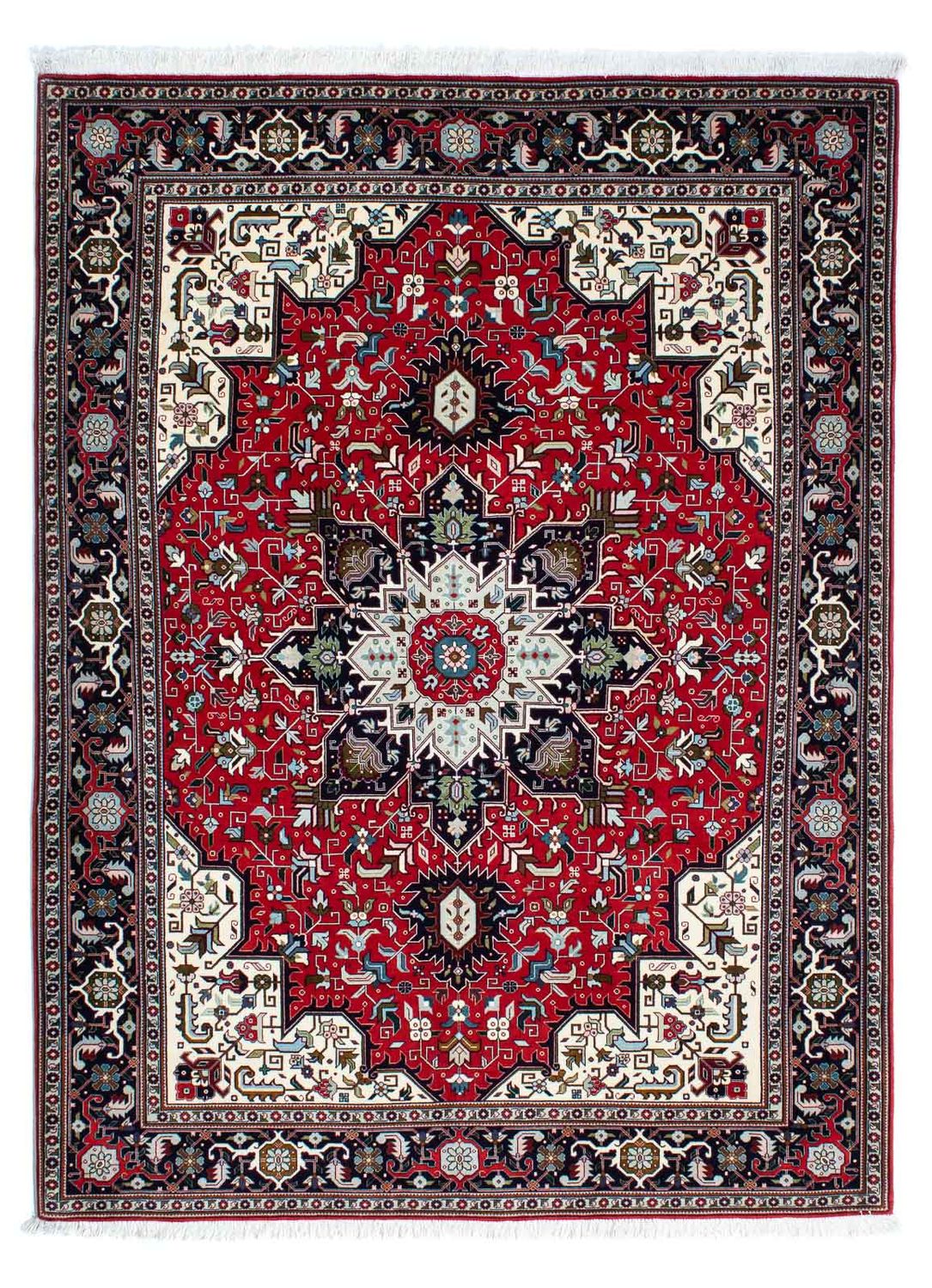 Alfombra Persa - Tabriz - Real - 212 x 154 cm - rojo oscuro