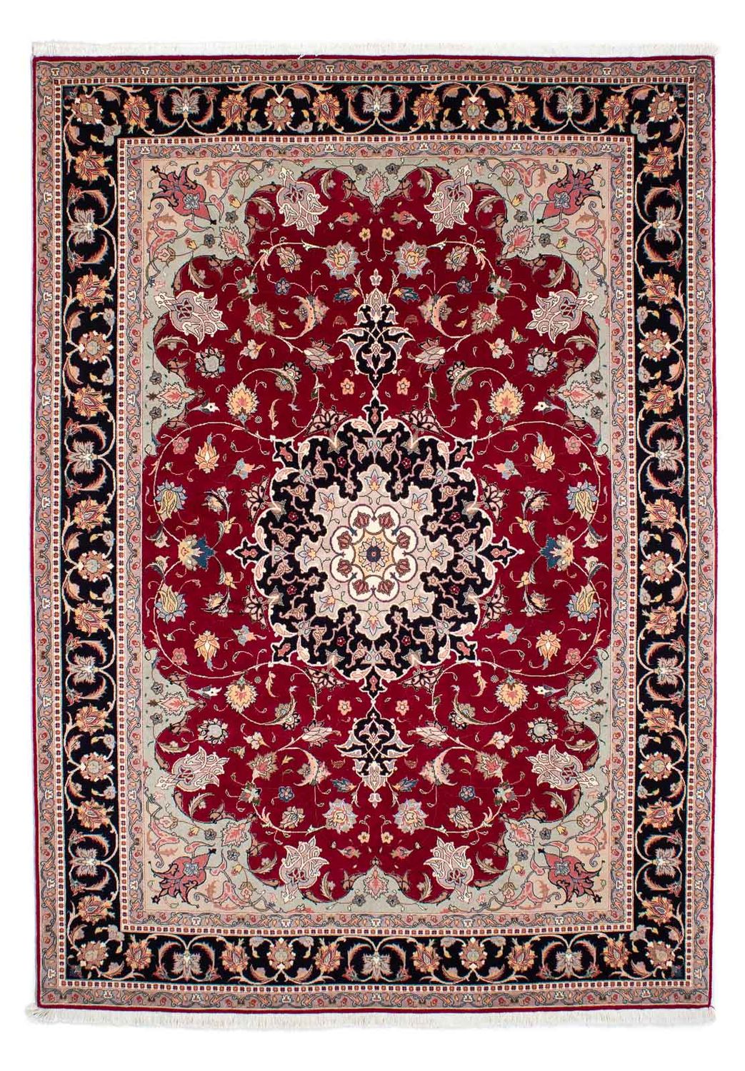 Alfombra Persa - Tabriz - Real - 246 x 172 cm - rojo oscuro