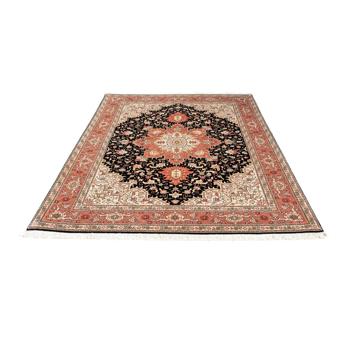 Alfombra Persa - Tabriz - Real - 200 x 152 cm - azul oscuro