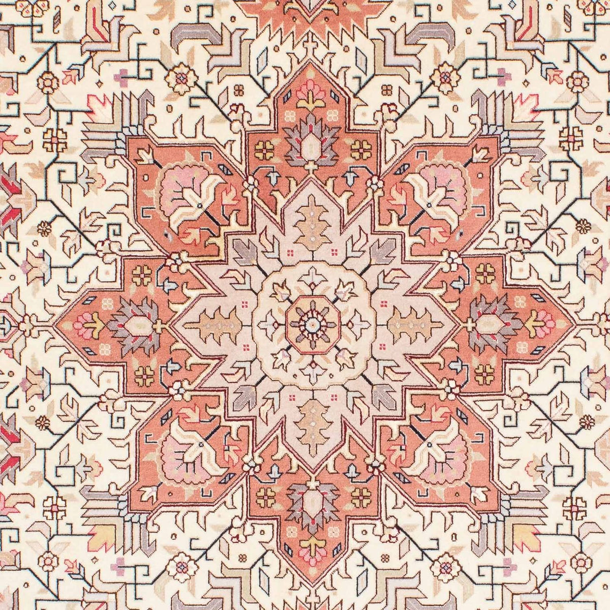 Alfombra Persa - Tabriz - Real - 208 x 153 cm - beige