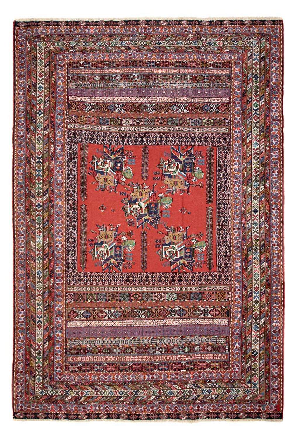 Alfombra persa - Nómada - 294 x 194 cm - rojo oscuro