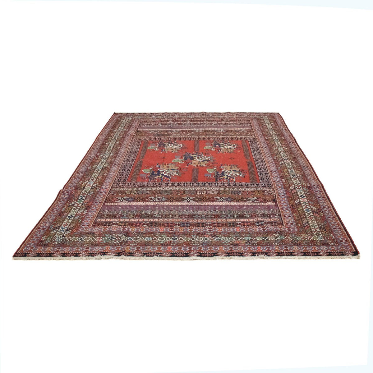 Alfombra persa - Nómada - 294 x 194 cm - rojo oscuro