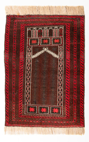 Alfombra Belutsch - 147 x 97 cm - rojo oscuro