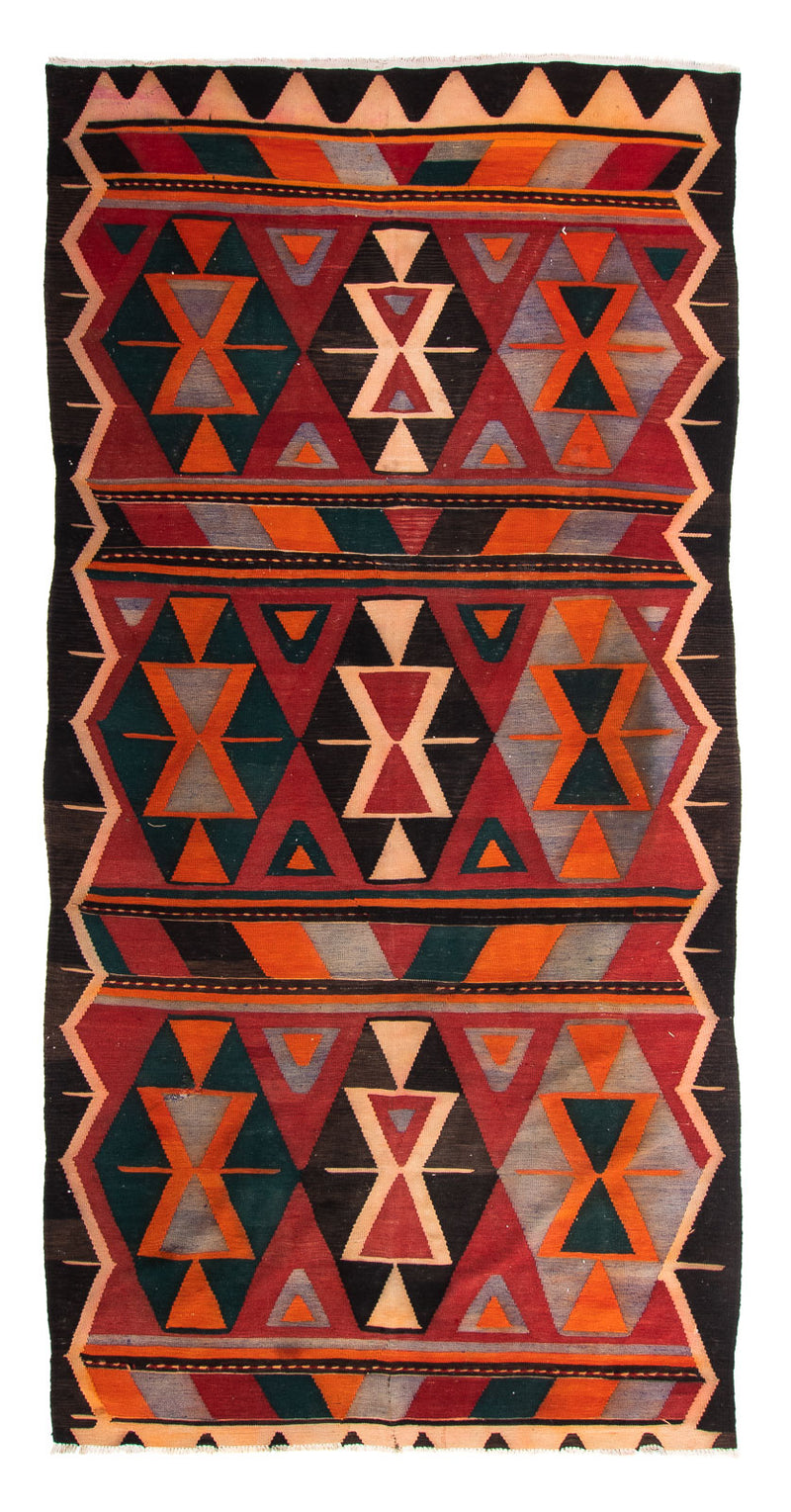 Alfombra de pasillo Alfombra Kelim - Antigua - 325 x 155 cm - multicolor